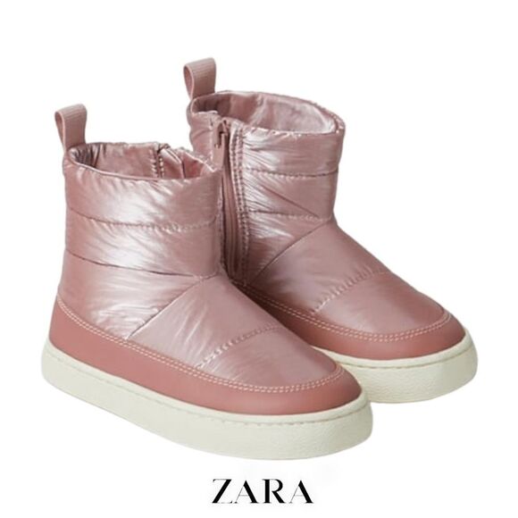 ZARA Kids | Pink |  QUILTED ANKLE BOOTS - Picture 1 of 13